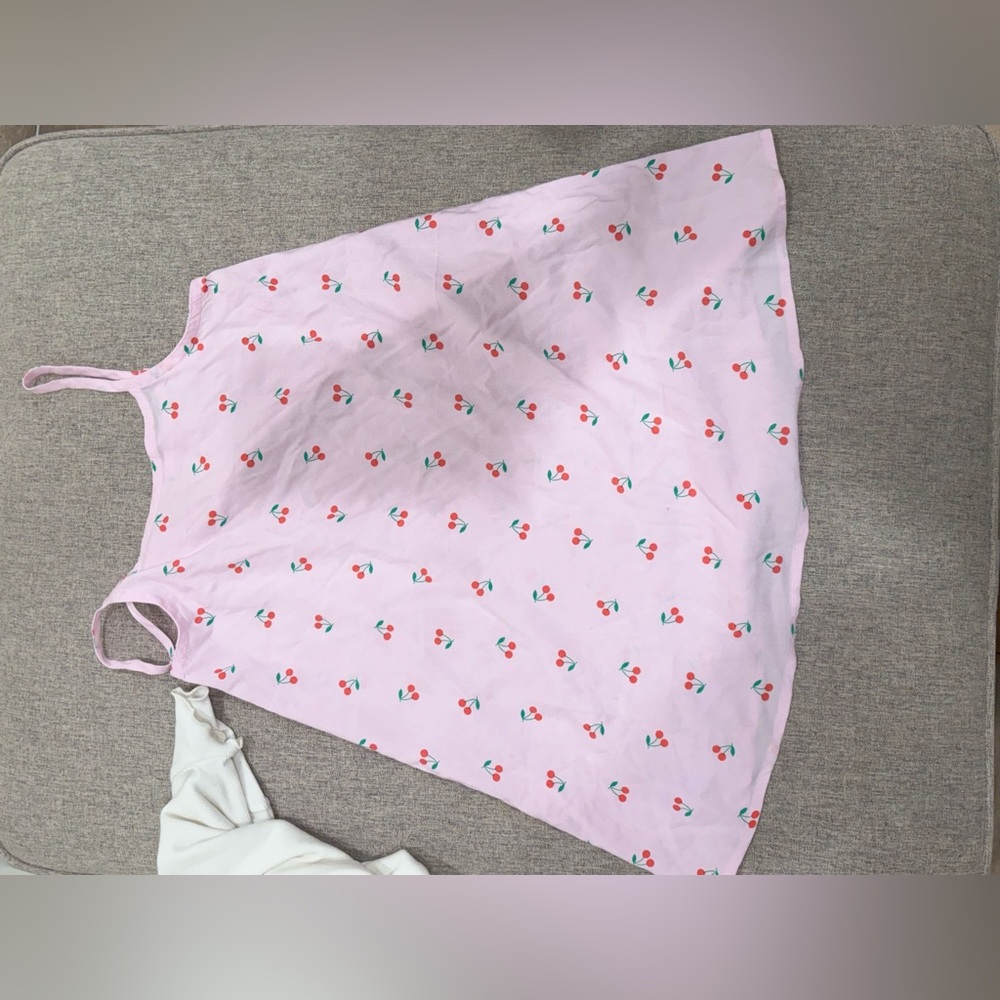 Cat & Jack Pink Cherry Print Kids Casual Dress